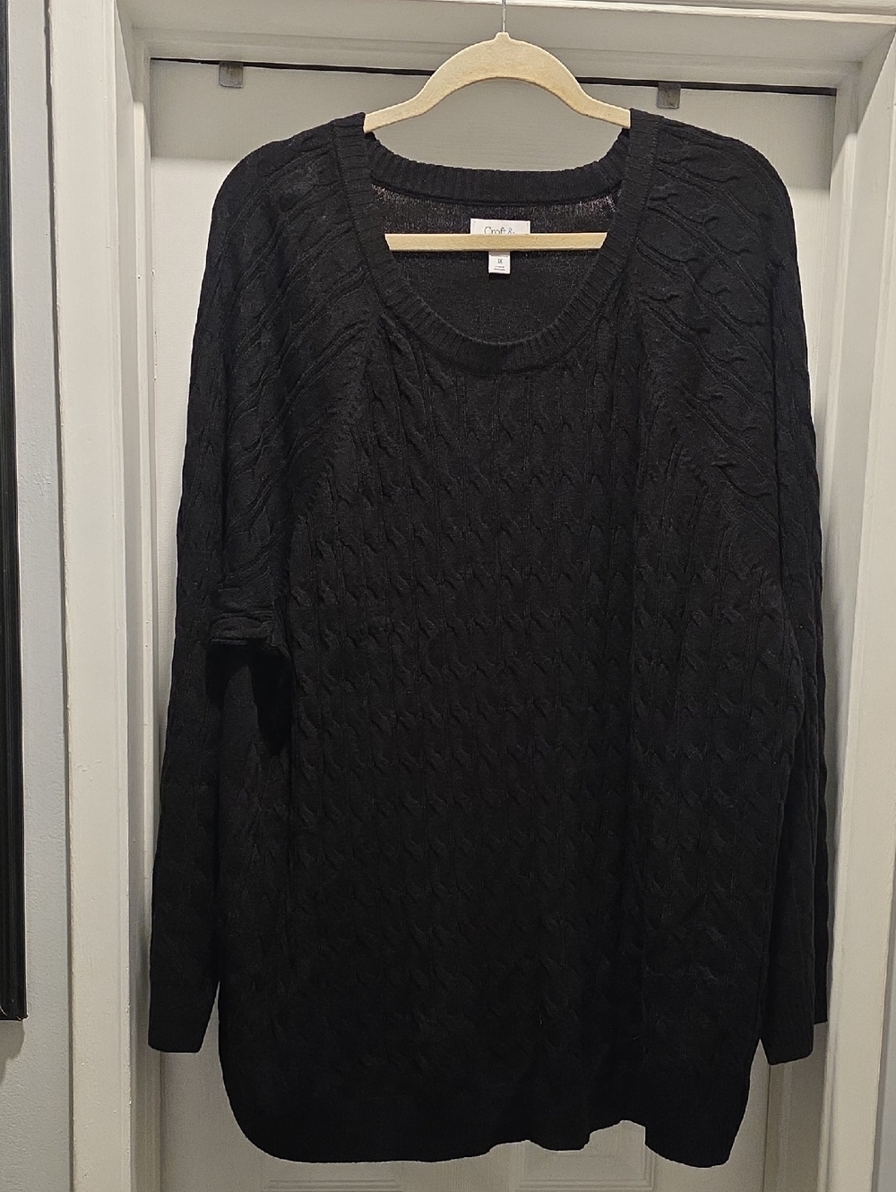 croft & barrow Black Knit Top - Scoop Neck